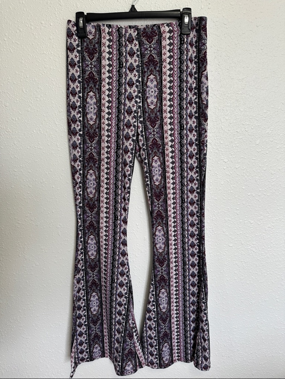 Bear Dance Purple Hippie Boho Flare Pants Size Large - Picture 2 of 11